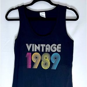 Black Tank Top Vintage 1989